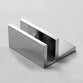 Frameless shower glass U BRACKET SQUARE WITH HORIZONTAL LEG 10mm glass - Chrome